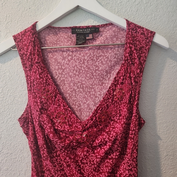 Vintage 90s Rampage Floral Dress Midi Pink - Picture 2 of 6